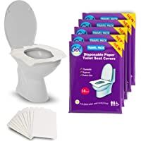 GoHygiene fundas de papel para asiento de inodoro- 5 paquetes de viaje (50 fundas)- cada paquete contiene 10 fundas de…
